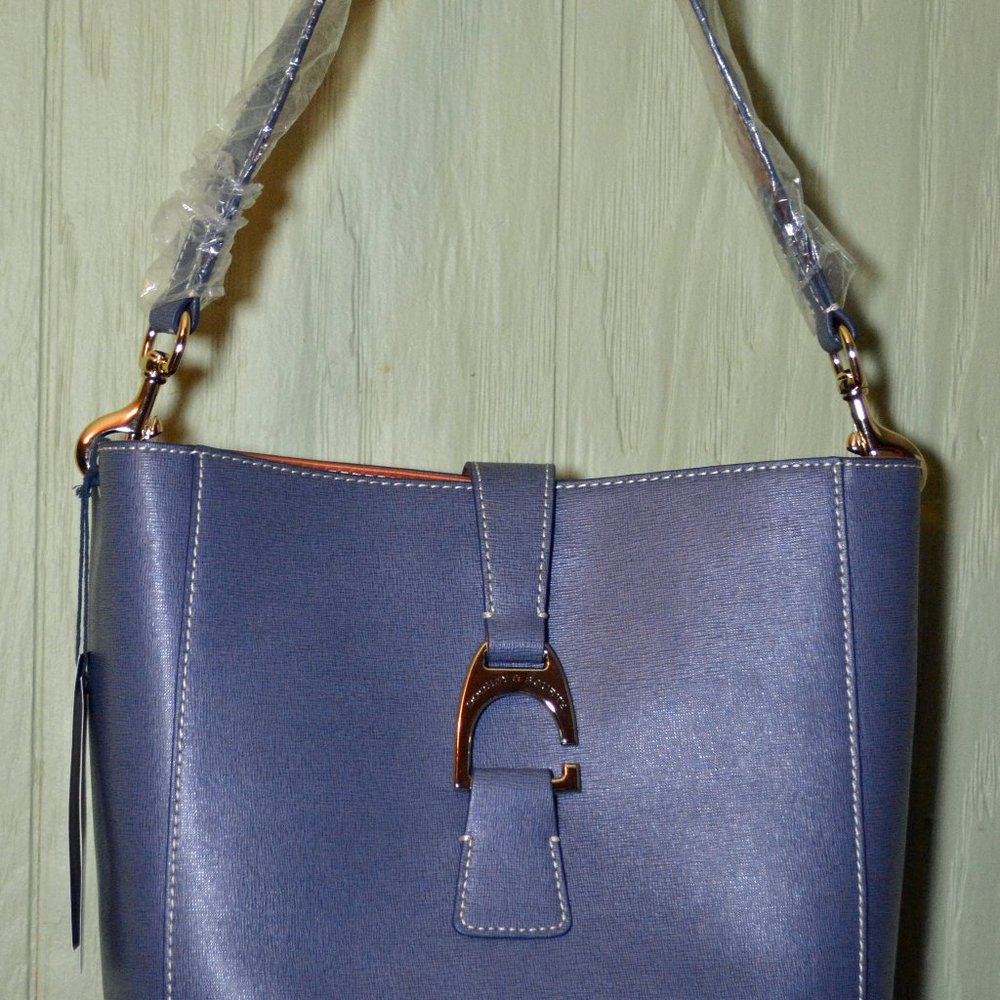 NWT NEW Dooney & Bourke Saffiano Ashby Slate Blue includes Matching Wallet NEW